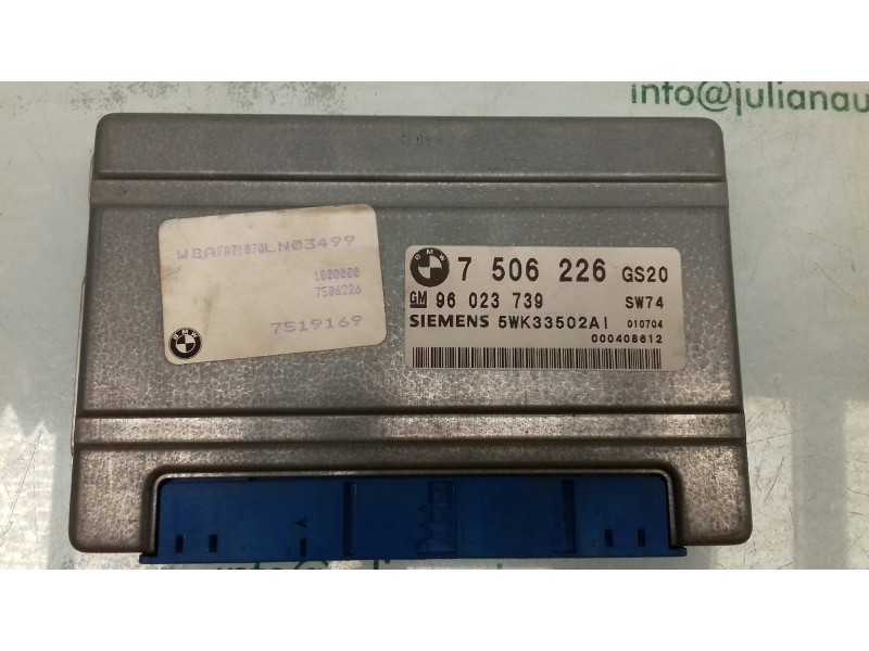Recambio de centralita cambio automatico para bmw x5 (e53) 3.0d referencia OEM IAM 7506226 96023739 5WK33502AI