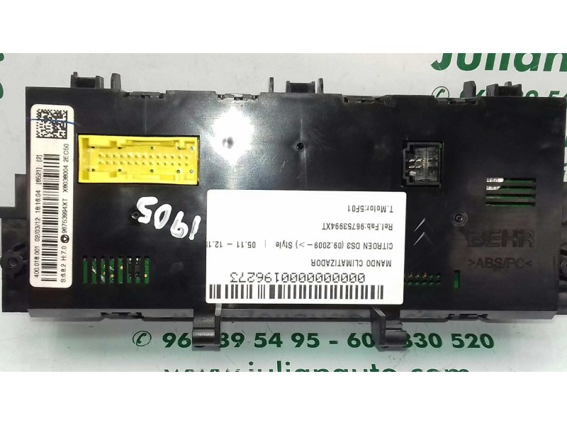Recambio de mando climatizador para citroen ds3 style referencia OEM IAM 96753994XT  BEHR