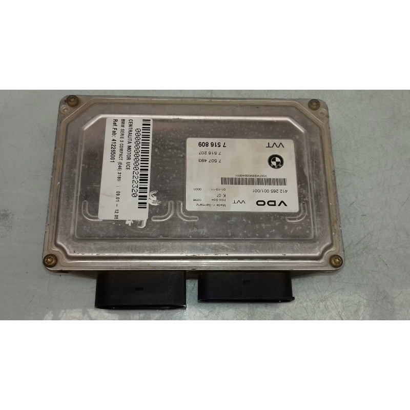 Recambio de centralita motor uce para bmw serie 3 compact (e46) 318ti referencia OEM IAM 412265001 7516809 VDO