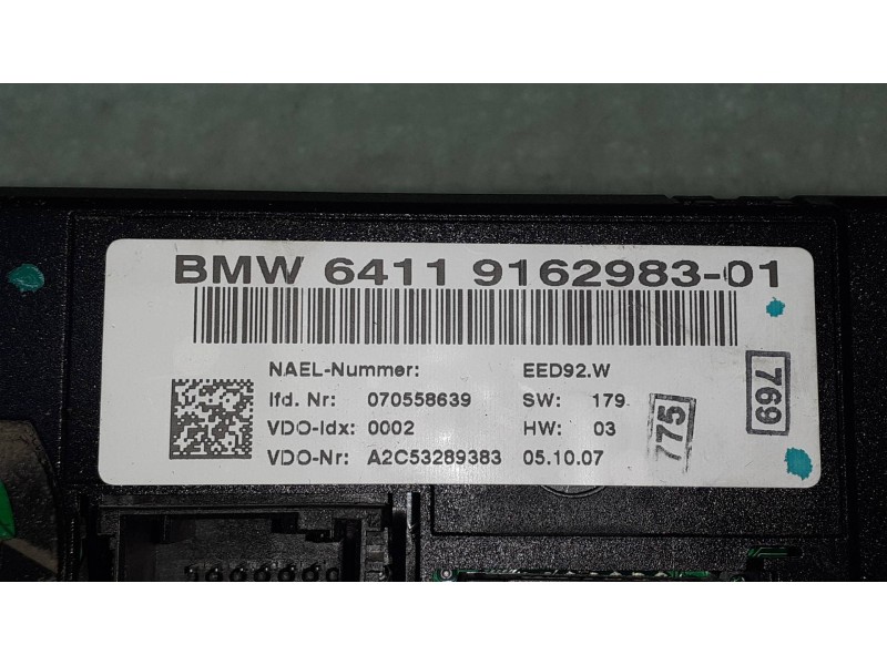 Recambio de mando climatizador para bmw serie 1 berlina (e81/e87) 118d referencia OEM IAM 64119162983 A2C53289383 VDO