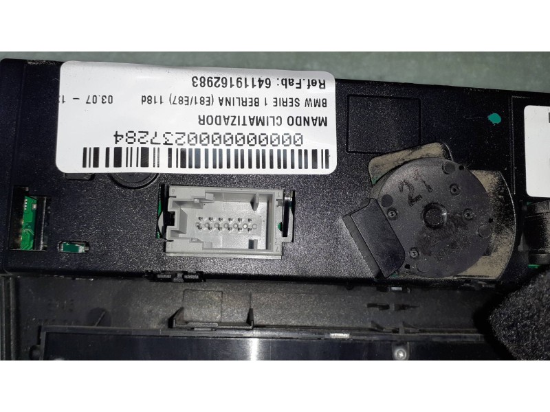 Recambio de mando climatizador para bmw serie 1 berlina (e81/e87) 118d referencia OEM IAM 64119162983 A2C53289383 VDO