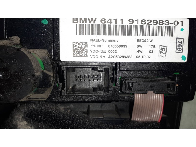 Recambio de mando climatizador para bmw serie 1 berlina (e81/e87) 118d referencia OEM IAM 64119162983 A2C53289383 VDO