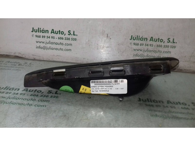 Recambio de airbag lateral izquierdo para opel astra h berlina 1.4 16v referencia OEM IAM 13139837LH 601292905D  Recambio de airbag lateral izquierdo para opel astra h berlina 1.4 16v referencia OEM IAM 13139837LH 601292905D