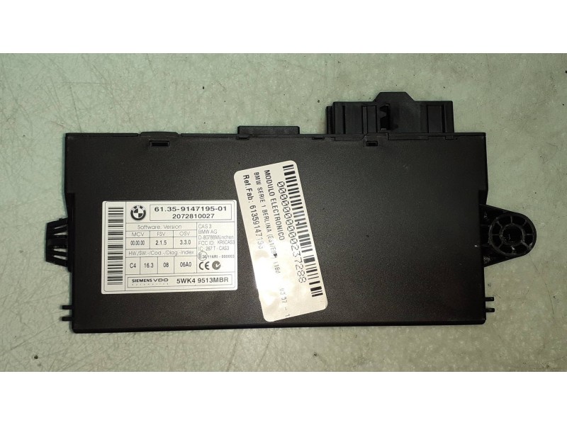 Recambio de modulo electronico para bmw serie 1 berlina (e81/e87) 118d referencia OEM IAM 61359147195 6135914719501 2072810027