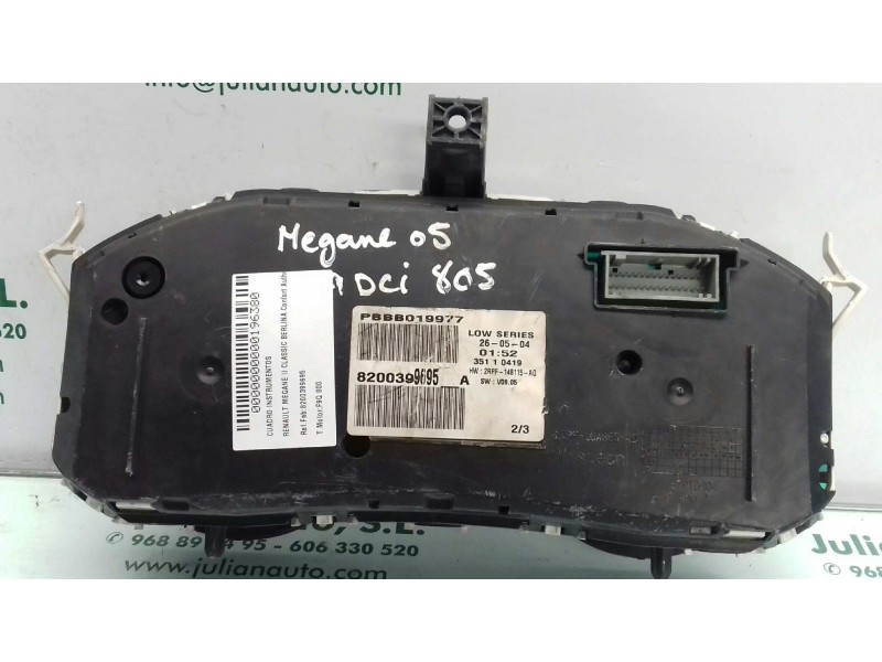 Recambio de cuadro instrumentos para renault megane ii classic berlina confort authentique referencia OEM IAM 8200399695  