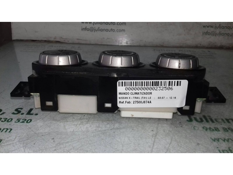 Recambio de mando climatizador para nissan x-trail (t31) le referencia OEM IAM 27500J874A  