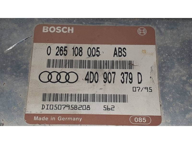 Recambio de centralita abs para audi a4 berlina (b5) 1.9 tdi referencia OEM IAM 4D0907379D 0265108005ABS BOSCH