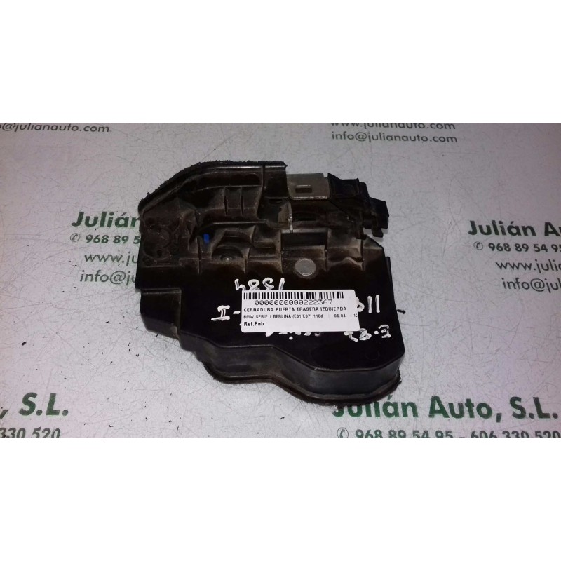 Recambio de cerradura puerta trasera izquierda para bmw serie 1 berlina (e81/e87) 118d referencia OEM IAM   7 PINES