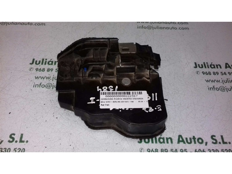 Recambio de cerradura puerta trasera izquierda para bmw serie 1 berlina (e81/e87) 118d referencia OEM IAM   7 PINES