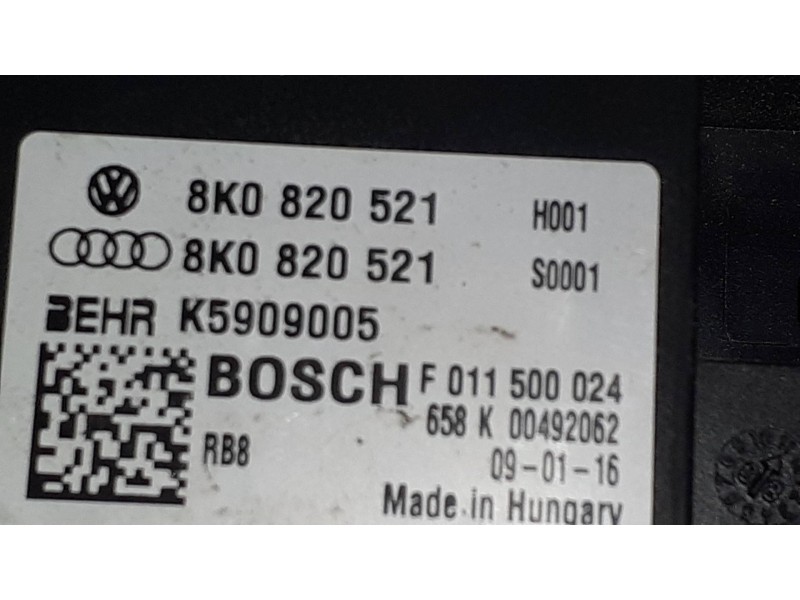 Recambio de resistencia calefaccion para audi a4 ber. (b8) básico referencia OEM IAM 8K0820521 K5909005 BOSCH - BEHR