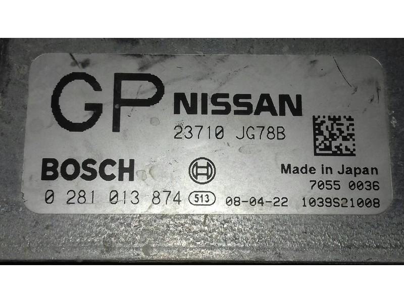 Recambio de centralita motor uce para nissan x-trail (t31) le referencia OEM IAM 23710JG78B 0281013874 BOSCH