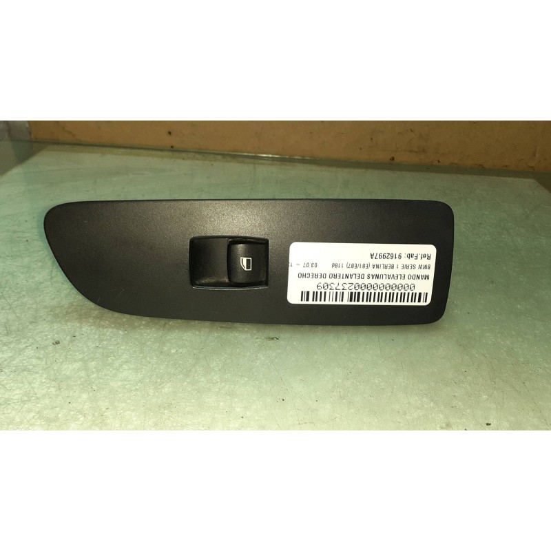 Recambio de mando elevalunas delantero derecho para bmw serie 1 berlina (e81/e87) 118d referencia OEM IAM 9162997A 15939966 