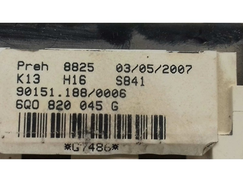 Recambio de mando calefaccion / aire acondicionado para volkswagen polo (9n3) edition referencia OEM IAM 6Q0820045G 6Q0819445 BE