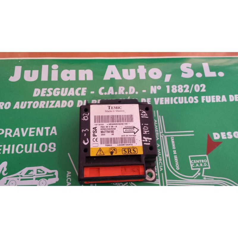 Recambio de centralita airbag para citroen c3 1.4 hdi 16v exclusive referencia OEM IAM 9647794180  