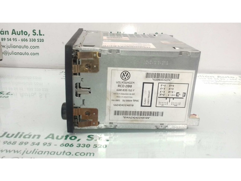 Recambio de sistema audio / radio cd para volkswagen polo (9n3) edition referencia OEM IAM 6Q0035152F RCD200 MP3