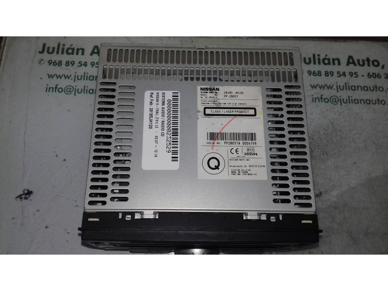 Recambio de sistema audio / radio cd para nissan x-trail (t31) le referencia OEM IAM 28185JH120 PP2805T 