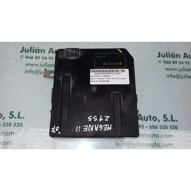 Recambio de caja reles / fusibles para renault megane ii classic berlina dynamique referencia OEM IAM 8200481866J 5191580A8 USM 