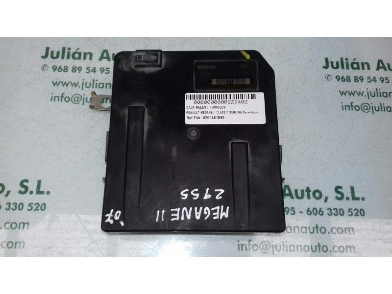 Recambio de caja reles / fusibles para renault megane ii classic berlina dynamique referencia OEM IAM 8200481866J 5191580A8 USM 