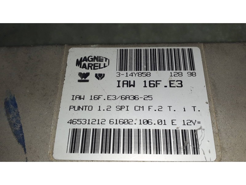 Recambio de centralita motor uce para fiat punto berl. (176) 60 star referencia OEM IAM 46531212 IAW16FE3 