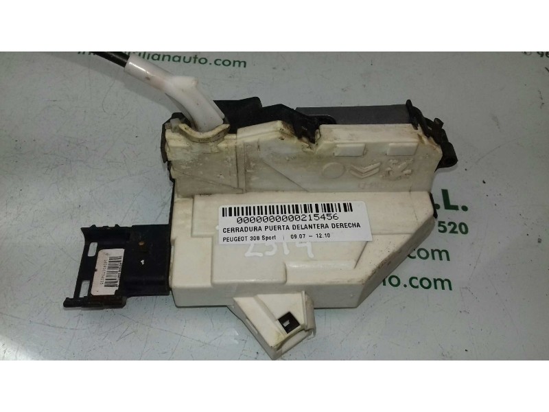 Recambio de cerradura puerta delantera derecha para peugeot 308 sport referencia OEM IAM 567147 A01545 6 PINES