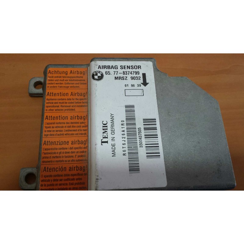 Recambio de centralita airbag para bmw serie 3 berlina (e46) 316i referencia OEM IAM 65.77-8374799 MRSZ6032 R6T6J26A1R0