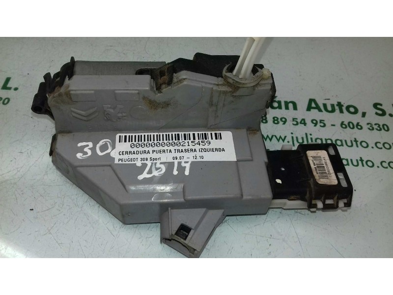 Recambio de cerradura puerta trasera izquierda para peugeot 308 sport referencia OEM IAM 567165 A01520 6 PINES