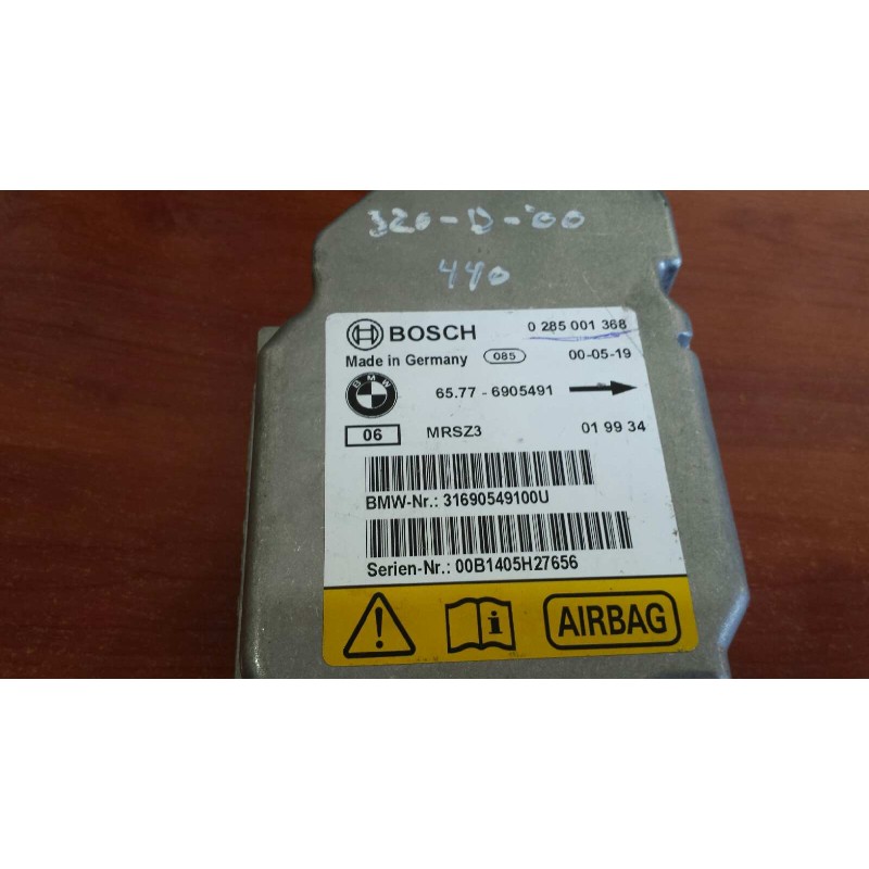 Recambio de centralita airbag para bmw serie 3 berlina (e46) 320d referencia OEM IAM 0285001368 65.77-6905491 