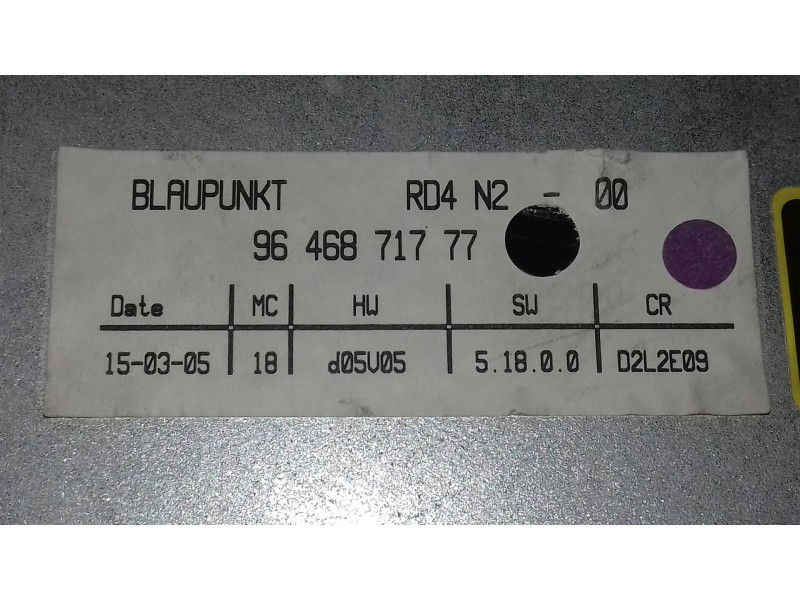 Recambio de sistema audio / radio cd para peugeot 407 sw premium referencia OEM IAM 9646871777 7643141392 BLACKPUNKT