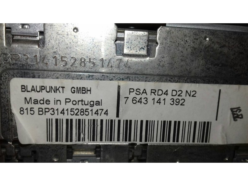 Recambio de sistema audio / radio cd para peugeot 407 sw premium referencia OEM IAM 9646871777 7643141392 BLACKPUNKT