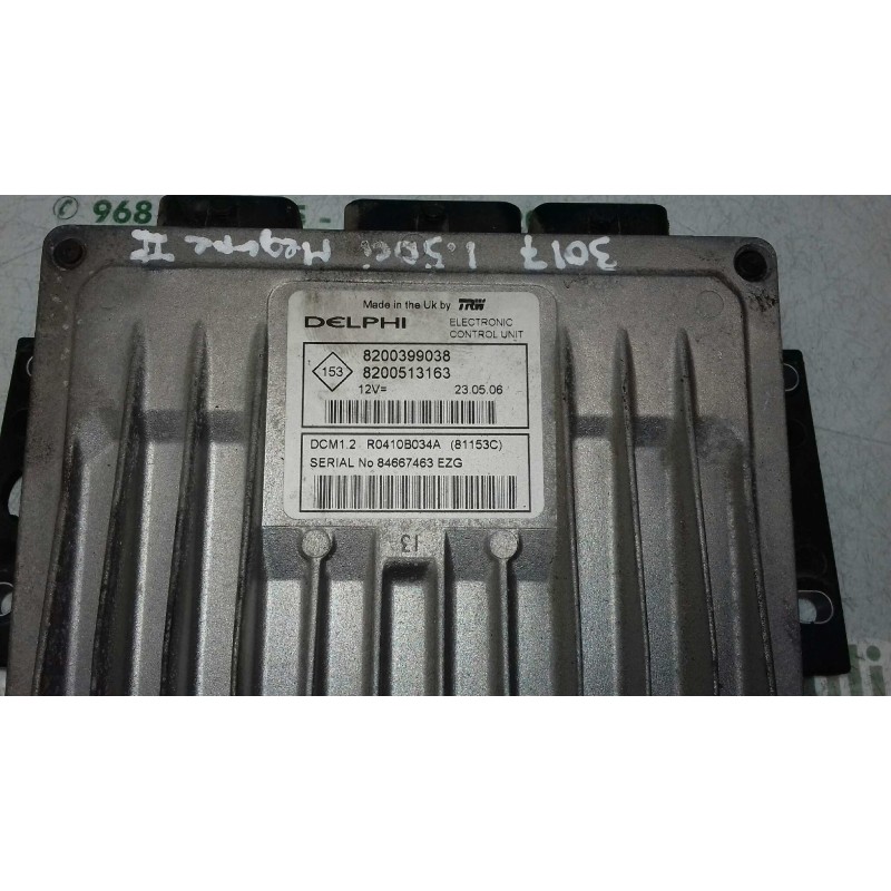Recambio de centralita motor uce para renault megane ii berlina 5p confort authentique referencia OEM IAM 8200399038 8200513163 