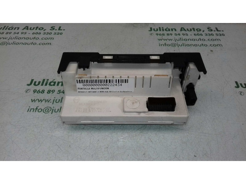 Recambio de pantalla multifuncion para renault megane ii berlina 5p confort authentique referencia OEM IAM 8200290542C NS5277880