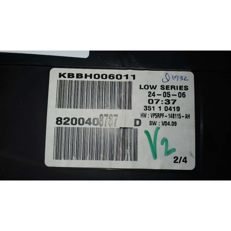 Recambio de cuadro instrumentos para renault megane ii berlina 5p confort authentique referencia OEM IAM 8200408787D 35110419 VI