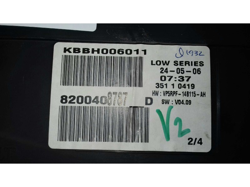 Recambio de cuadro instrumentos para renault megane ii berlina 5p confort authentique referencia OEM IAM 8200408787D 35110419 VI