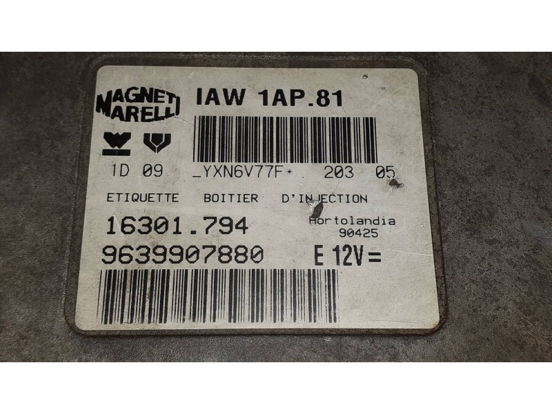 Recambio de centralita motor uce para peugeot 206 berlina e-music referencia OEM IAM IAW1AP81 16301794 MAGNETI MARELLI
