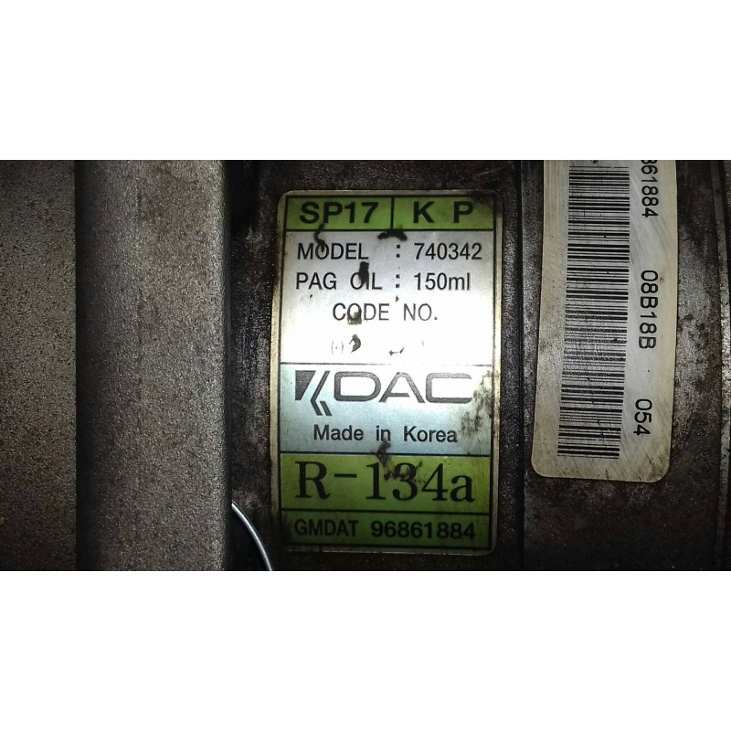 Recambio de compresor aire acondicionado para chevrolet captiva 2.0 vcdi ls referencia OEM IAM 96861884 SP17KP DAC