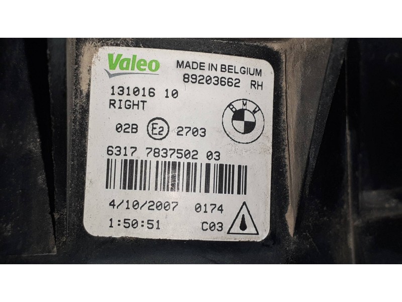 Recambio de faro antiniebla derecho para bmw serie 1 coupe (e82) 118d referencia OEM IAM 89203662RH 13101610 VALEO