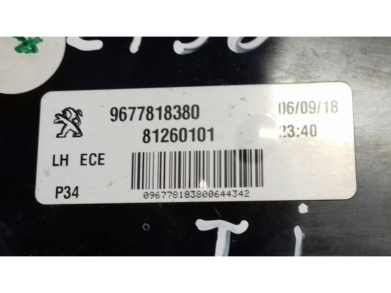 Recambio de piloto trasero izquierdo interior para peugeot 308 style referencia OEM IAM 9677818380 81260101 PORTON