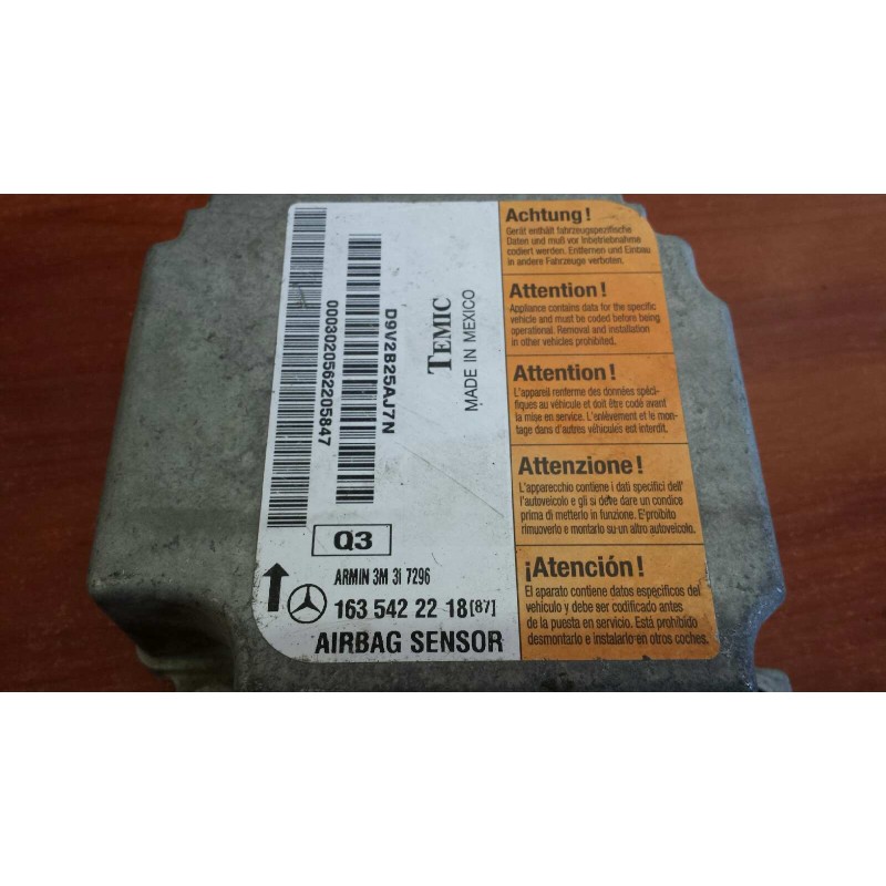 Recambio de centralita airbag para mercedes-benz clase m (w163) 270 cdi final edition (163.113) referencia OEM IAM 1635455518(87