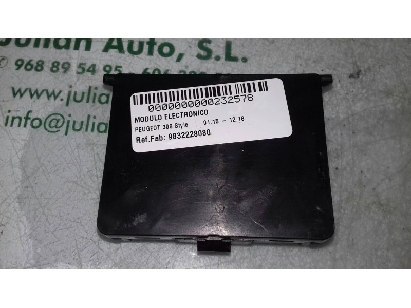 Recambio de modulo electronico para peugeot 308 style referencia OEM IAM 9832228080  
