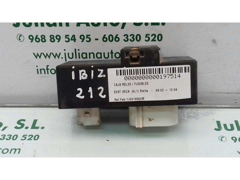Recambio de caja reles / fusibles para seat ibiza (6l1) stella referencia OEM IAM 1J0919506M  VENTILADORES