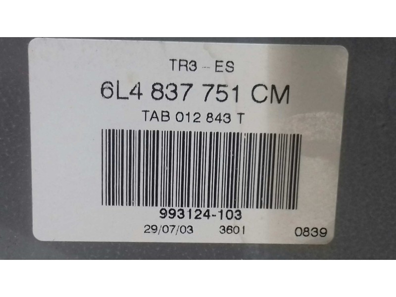 Recambio de elevalunas delantero izquierdo para seat ibiza (6l1) stella referencia OEM IAM 6L4837751CM  ELECTRICO