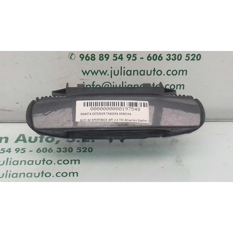 Recambio de maneta exterior trasera derecha para audi a3 sportback (8p) 2.0 tdi attraction quattro (125kw) referencia OEM IAM 4B