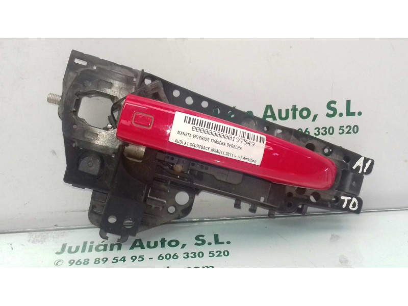 Recambio de maneta exterior trasera derecha para audi a1 sportback (8xa) ambition referencia OEM IAM 8T0837886B  