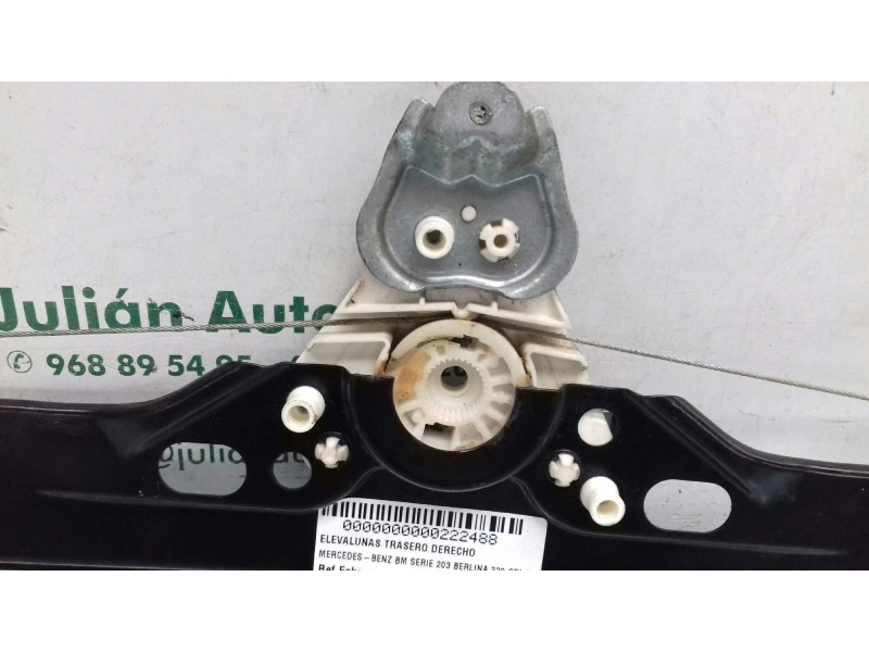 Recambio de elevalunas trasero derecho para mercedes-benz clase c (w203) berlina 220 cdi (la) (203.008) referencia OEM IAM   ELE