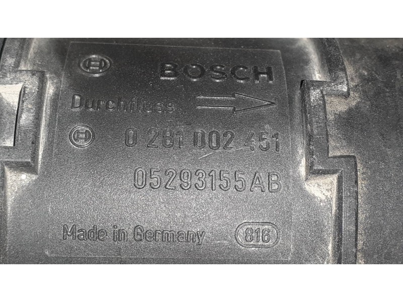 Recambio de caudalimetro para chrysler voyager (rg) 2.5 crd se grand voyager 10 millones referencia OEM IAM 05293155AB 028100245