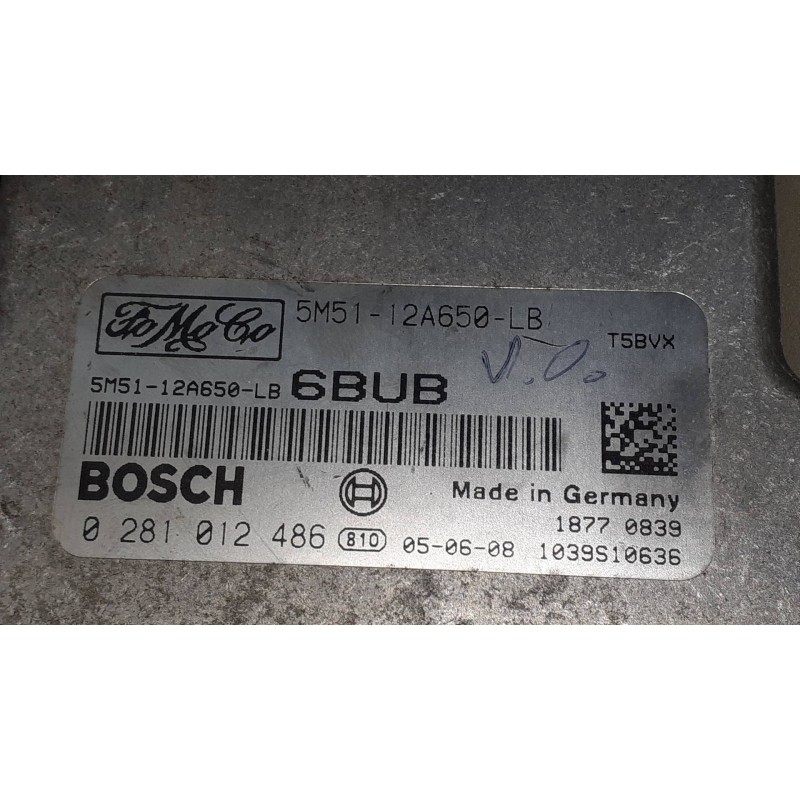 Recambio de centralita motor uce para ford focus berlina (cap) ambiente (d) referencia OEM IAM 5M5112A650LB 0281012486 BOSCH