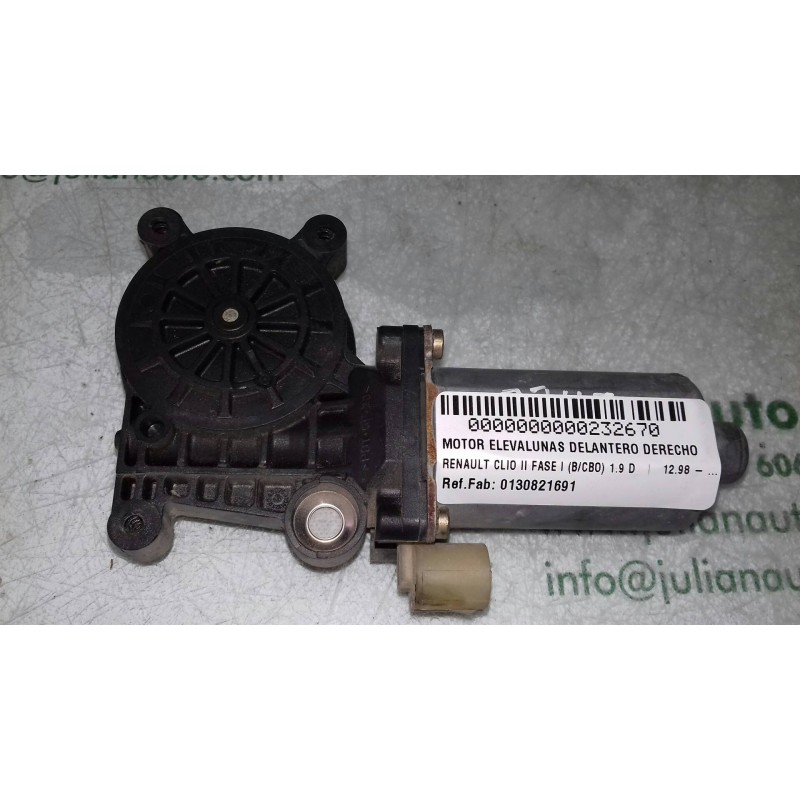 Recambio de motor elevalunas delantero derecho para renault clio ii fase i (b/cbo) 1.9 d referencia OEM IAM 0130821691  2 PINES