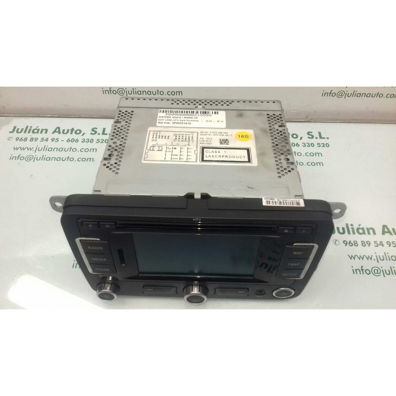 Recambio de sistema audio / radio cd para seat leon (1p1) style ecomotive referencia OEM IAM 5P0035191C RNS310 NAVEGADOR