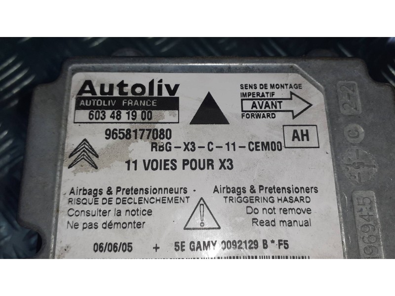 Recambio de centralita airbag para citroen c5 berlina sx (e) referencia OEM IAM 9658177080  603481900