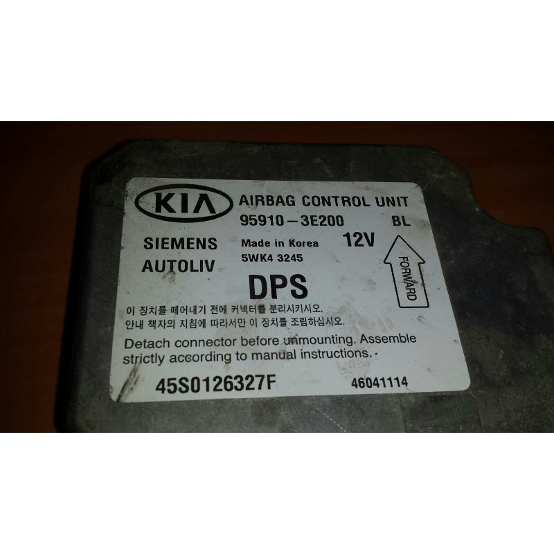 Recambio de centralita airbag para kia sorento 2.5 crdi ex referencia OEM IAM 959103E200 5WK43245 